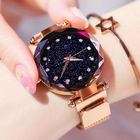 Trendy Stylish Ladies Magnetic Rose Gold Wrist Watch For Women